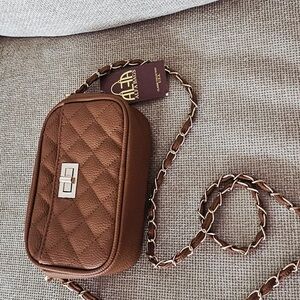 Quilted Brown Crossbody Bag